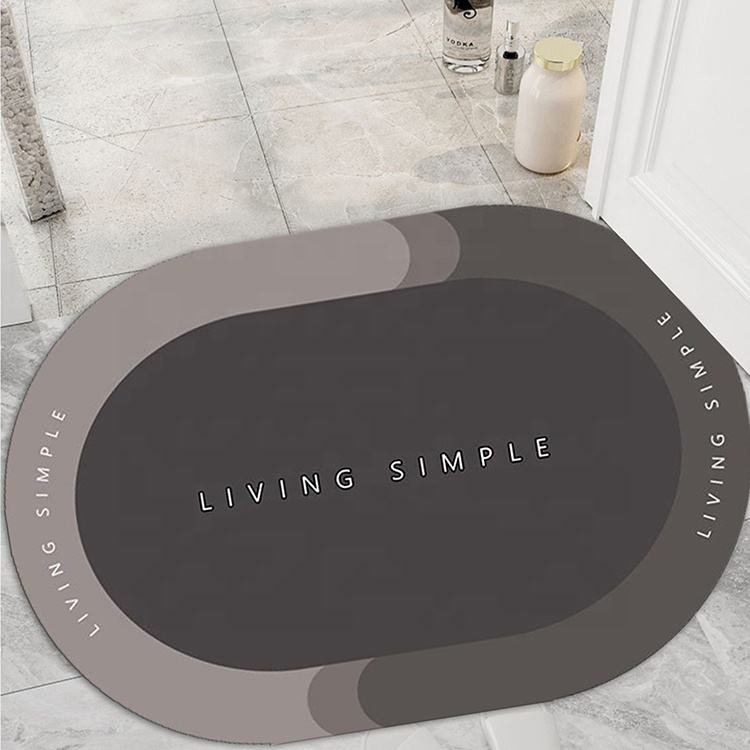 2024 LW Quick Dry Mat Diatomite New Bathroom Fashion Japanese Absorbent Bath Mat Technology Floor Mat