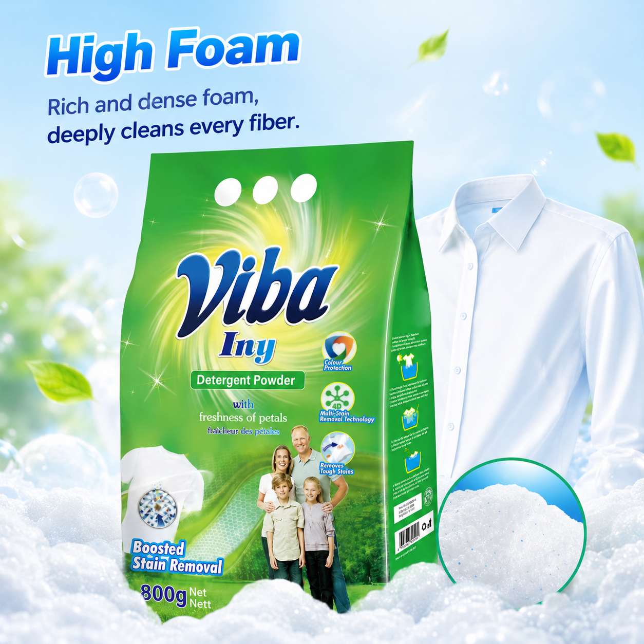 800g 3kg Manufacturer Direct Sale Washing Powder Detergent High Foam Strong Stain Removal Powder Soap Wholesale for Africa