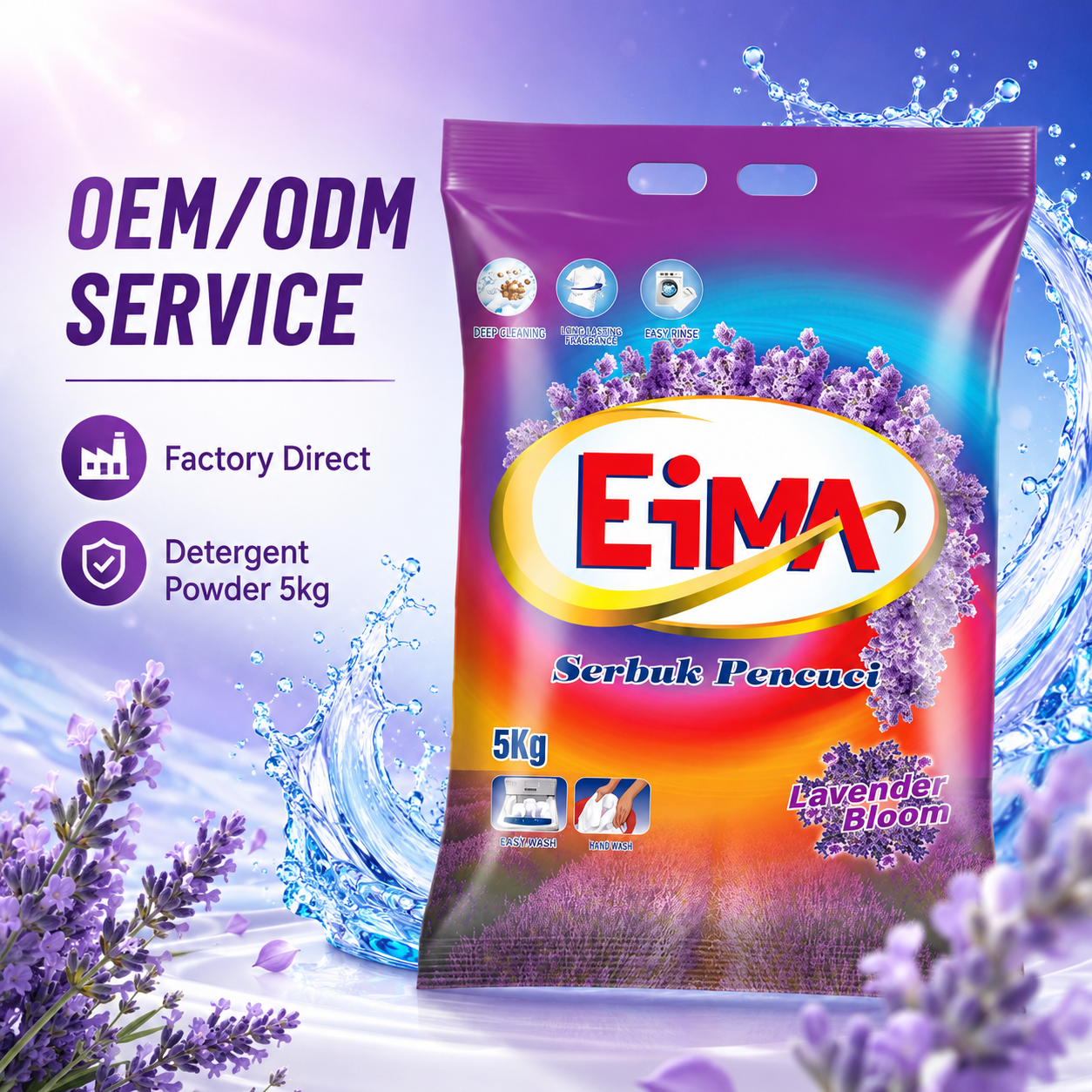 5kg 2.5kg Concentrated Laundry Detergent Soap Washing Powder Eco-friendly Package Strong Scents Powder Detergent With Softener