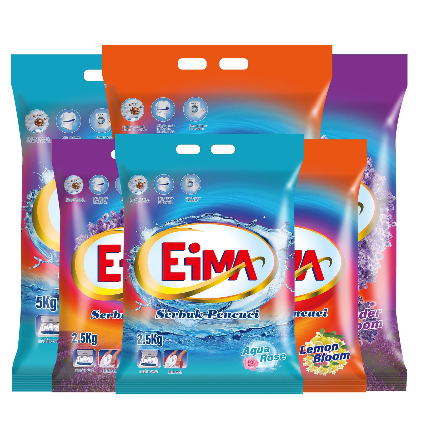 5kg 2.5kg Concentrated Laundry Detergent Soap Washing Powder Eco-friendly Package Strong Scents Powder Detergent With Softener