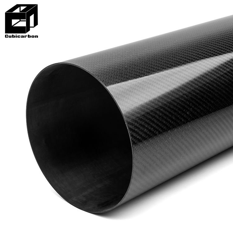 High Strength 3K Large Diameter Carbon Fibre Tube Carbon Fiber Tubing Custom 90mm 100mm 150mm