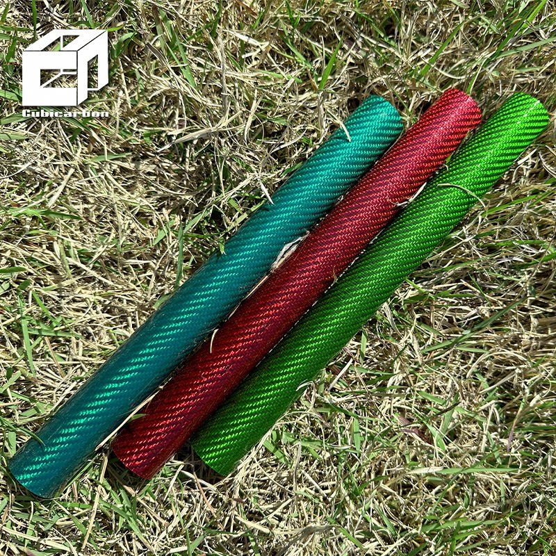 OEM 12*10*1000mm Carbon Fiber Tubes 3K Colored Gold Yellow Carbon Fibre Tube Custom 1500mm 2000mm Carbon Fiber Tube Pipe