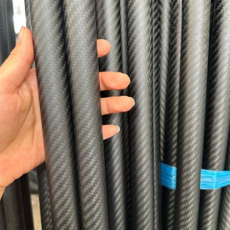 OEM Customized Large Diameter Full Carbon Fibre Pipe Manufacturer 3K Round Carbon Fiber Tube with CNC Machining