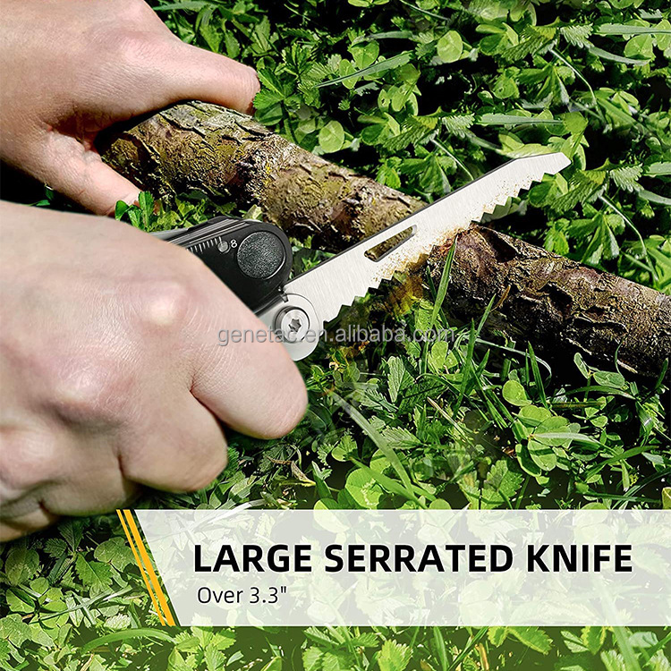 OEM Industrial Camping Gift Foldable Multitool Pliers Screwdriver Blade Knife Wrench Ruler File Lighter Strips for Outdoor Use