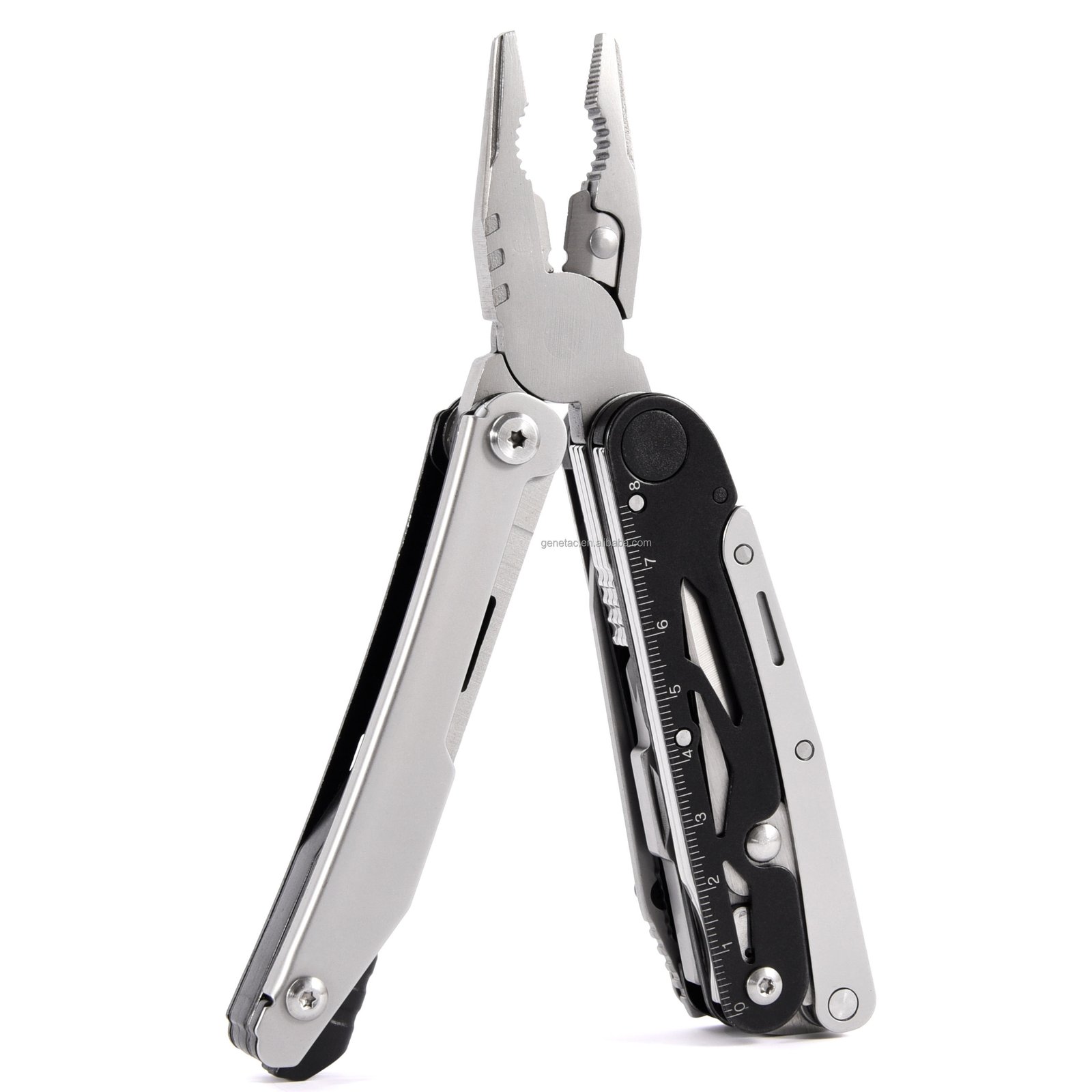 OEM Industrial Camping Gift Foldable Multitool Pliers Screwdriver Blade Knife Wrench Ruler File Lighter Strips for Outdoor Use