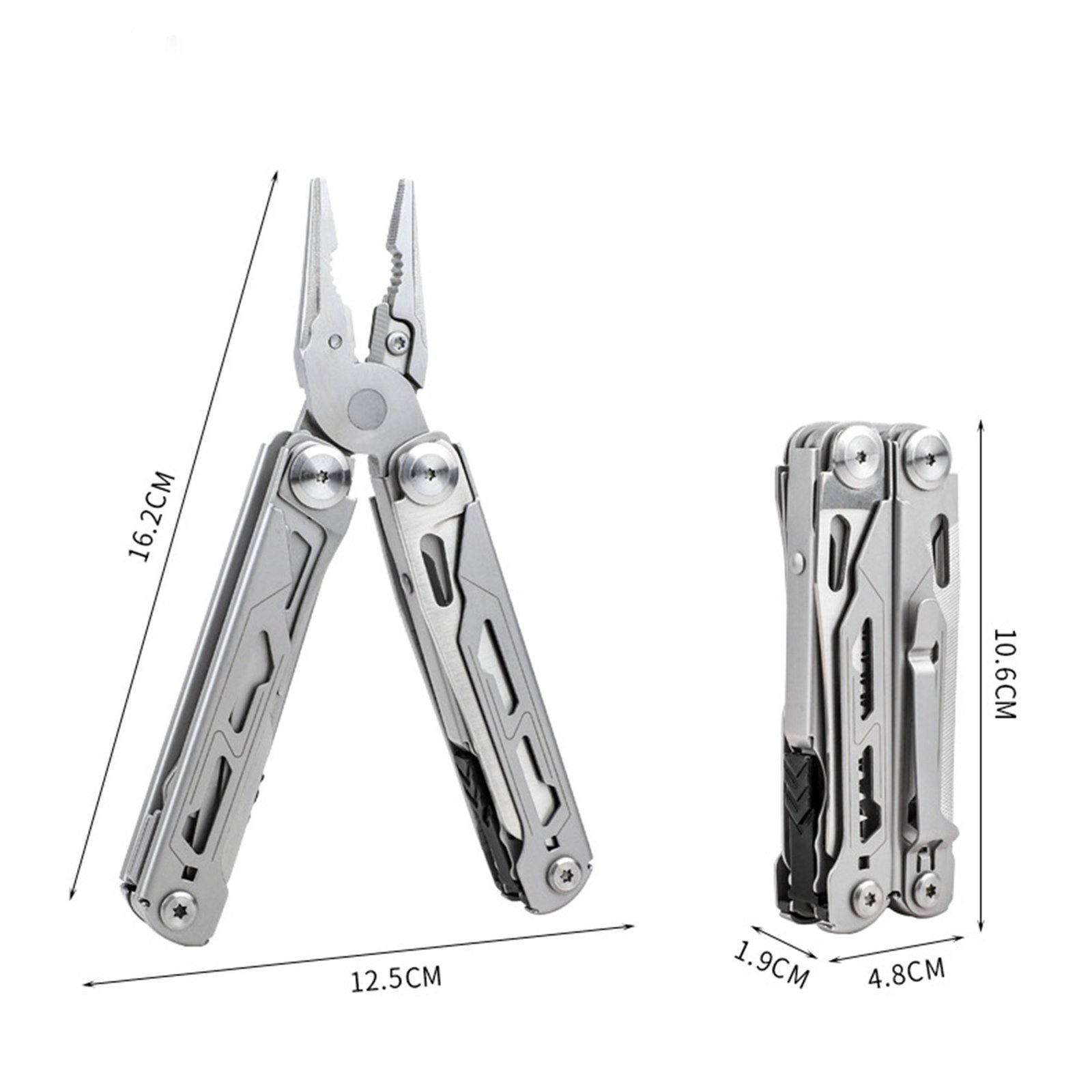 Portable 21-in-1 Metric DIY Camping Multi Tool with Saw Cutter Opener-Stainless Steel Outdoor Pliers for Camp Prep & Picnic