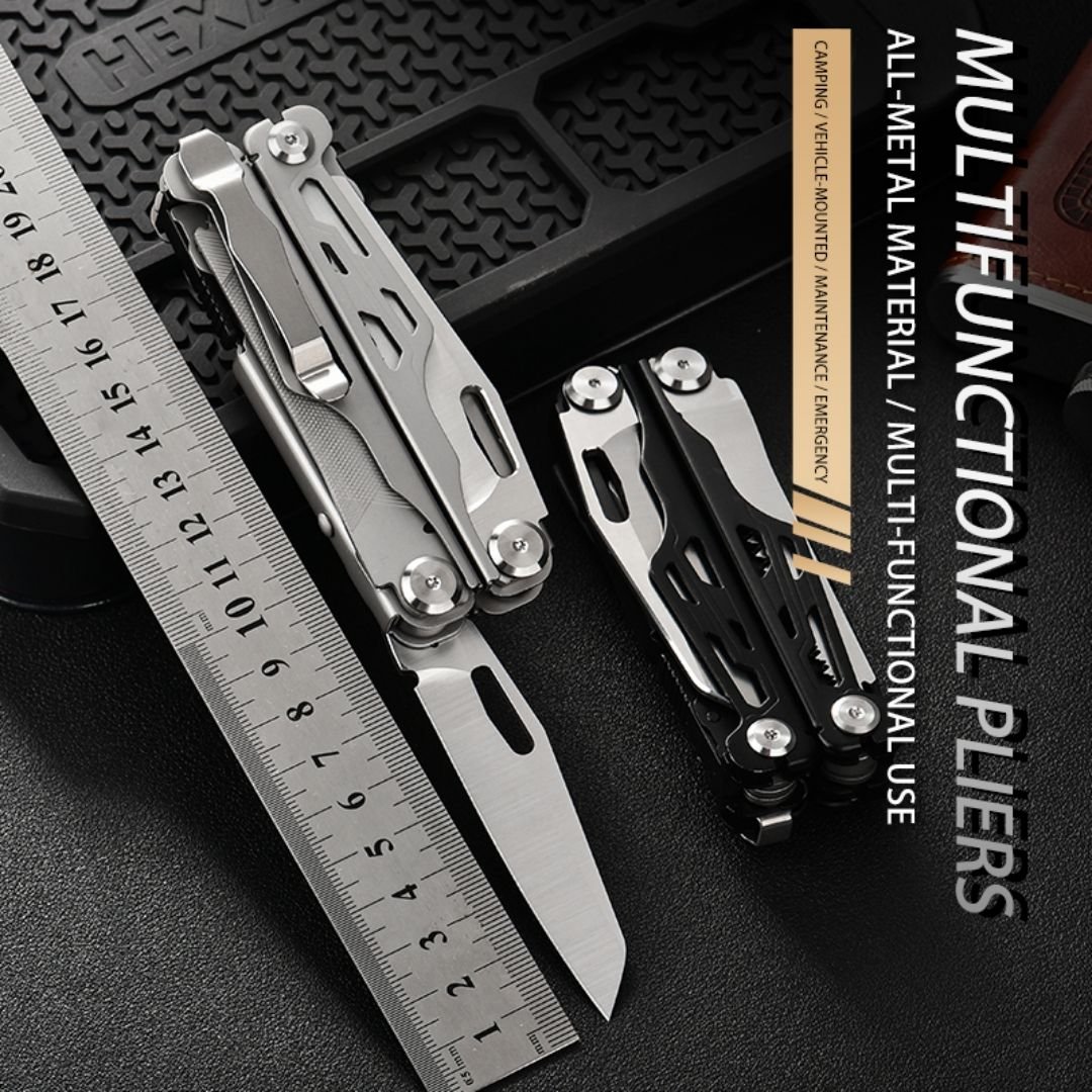 PioneerEDC 18-in-1 Multi Tool Pliers Stainless Steel EDC Multitool with Pocket Knife with Oxford Pouch Multipurpose Utility Tool