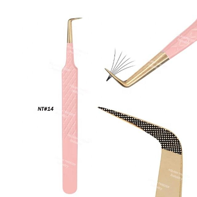 45/90 Degree Pointed Volume Eyebrow Isolation Stainless Steel Gold Tools Set Custom Logo Tweezers High Quality