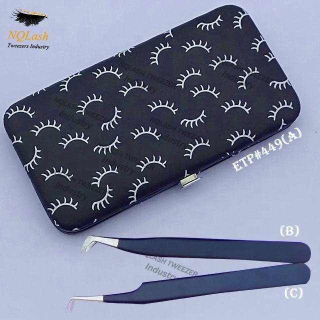New Hot Lash Print Magnetic Case Anti-Magnetic Pointed Tip Stainless Steel Precision Anti-Static Eyelash Extension Tweezers 3
