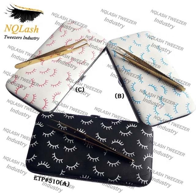 New Hot Lash Print Magnetic Case Anti-Magnetic Pointed Tip Stainless Steel Precision Anti-Static Eyelash Extension Tweezers 3