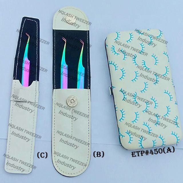 New Hot Lash Print Magnetic Case Anti-Magnetic Pointed Tip Stainless Steel Precision Anti-Static Eyelash Extension Tweezers 3
