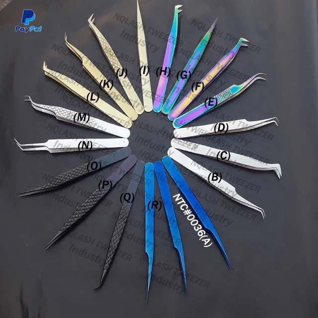 New Stainless Steel Pointed Eyelash Extension Tweezers Set All Color Custom Logo Custom Brand Name MOQ 1 Piece From Pakistan
