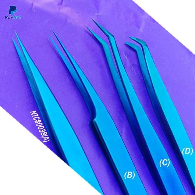 New Stainless Steel Pointed Eyelash Extension Tweezers Set All Color Custom Logo Custom Brand Name MOQ 1 Piece From Pakistan