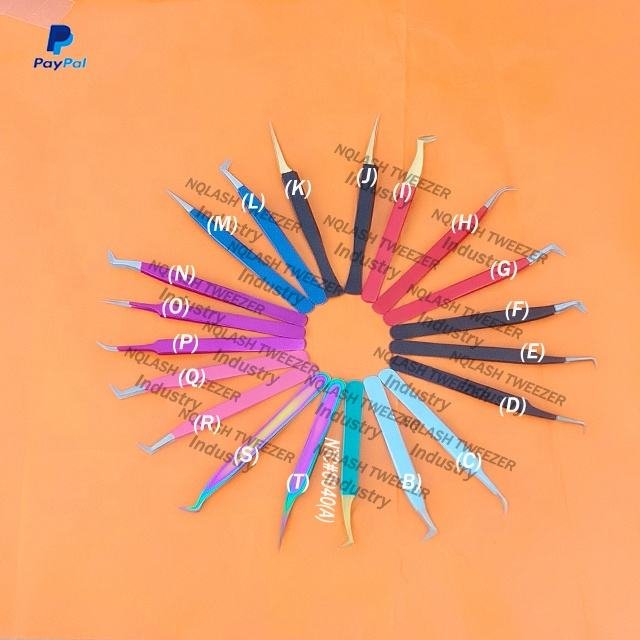 New Stainless Steel Pointed Eyelash Extension Tweezers Set All Color Custom Logo Custom Brand Name MOQ 1 Piece From Pakistan