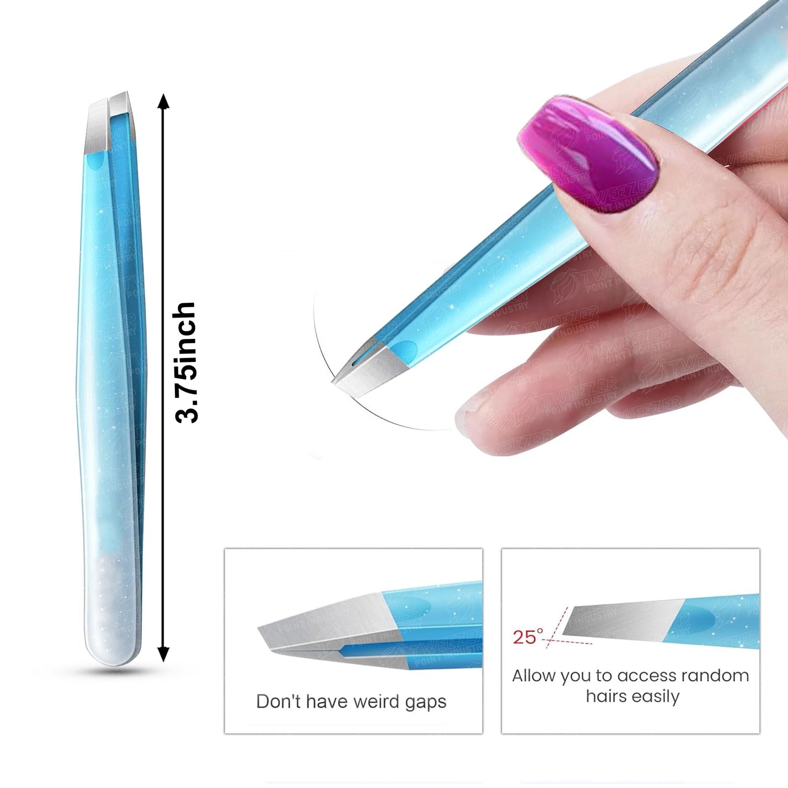 Double End Eyebrow Tweezer and Scissor with Pointed Tip Stainless Steel Grabs Hair From the Root