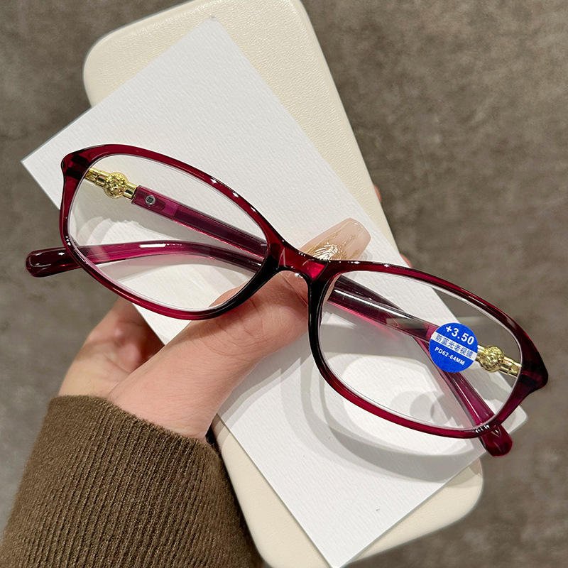 Fashion Reading Glasses for Women Retro High Definition Anti-Blue Light High-end Comfortable Presbyopia Glasses for Seniors