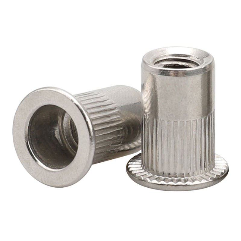 M6 M8 M12 Stainless Steel Polishing Passivate Plain SS304 316 316L A2 A4 70 80 ANSI AISI 304 316 Knurled Flat Head Rivet Nut
