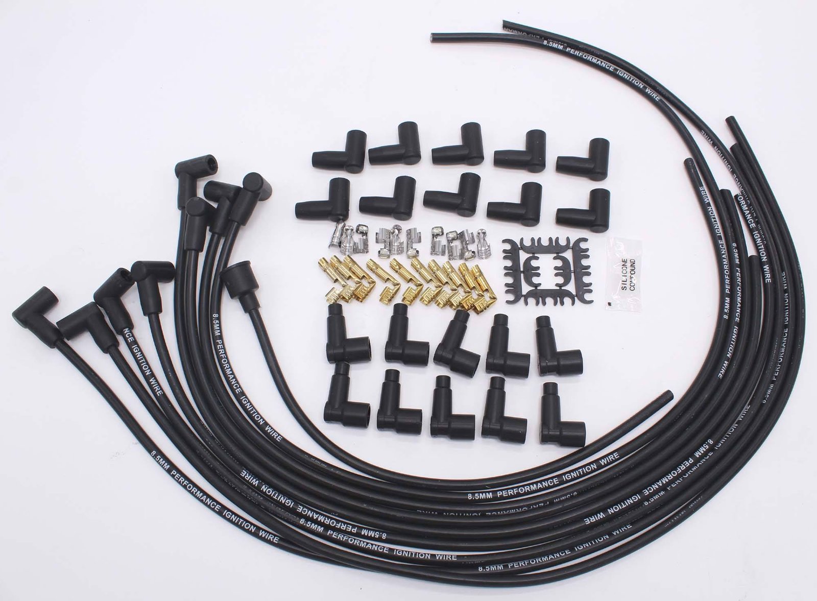 Accel 4041K 8mm Super Stock Spark Plug Wire Set Universal with Black Graphite Core Condition New VA1715