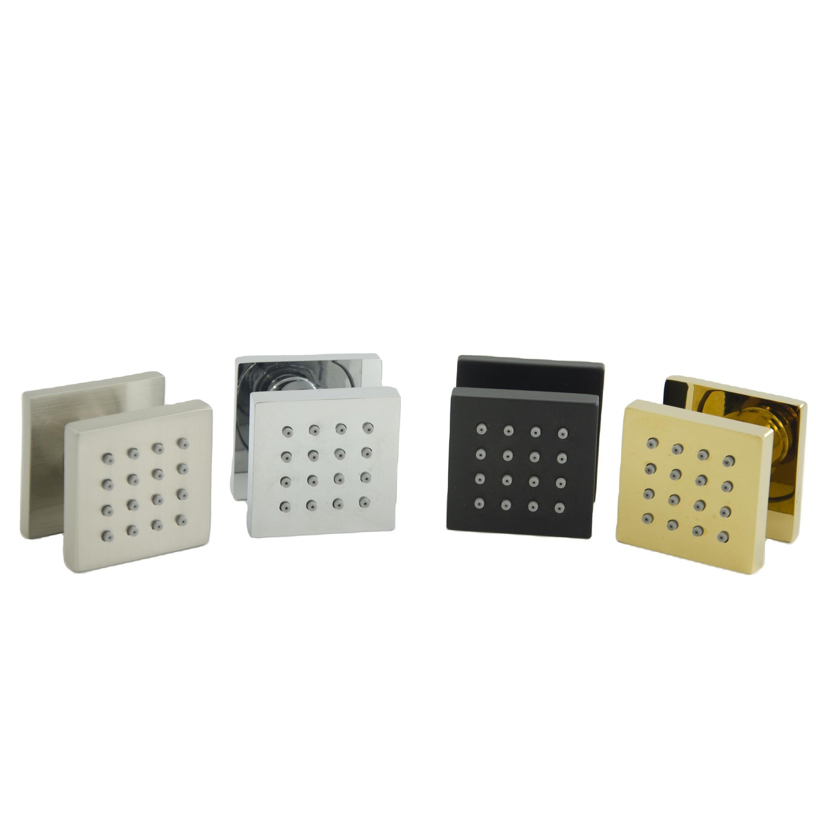 Hot Sale Eco-Friendly Solid Brass Adjustable Square Chrome Body Jet Shower Spray with Contemporary Design for Bathroom
