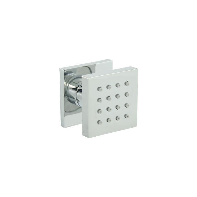 Hot Sale Eco-Friendly Solid Brass Adjustable Square Chrome Body Jet Shower Spray with Contemporary Design for Bathroom