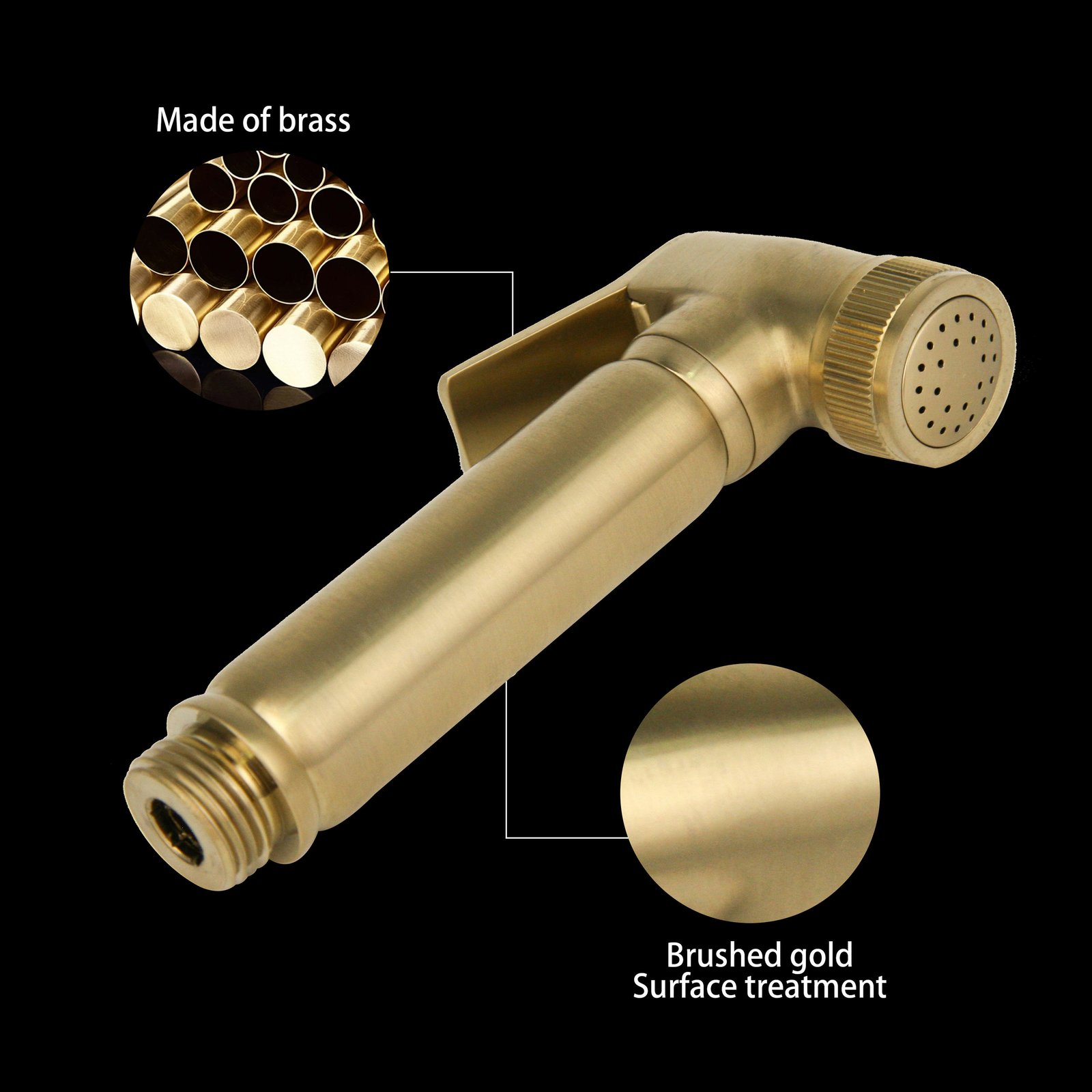 YISHUI High Quality Modern Multi-Function Bathroom Brass Single Handle Wall-Mounted Handheld Hot/Cold Brushed Gold Women Bidet
