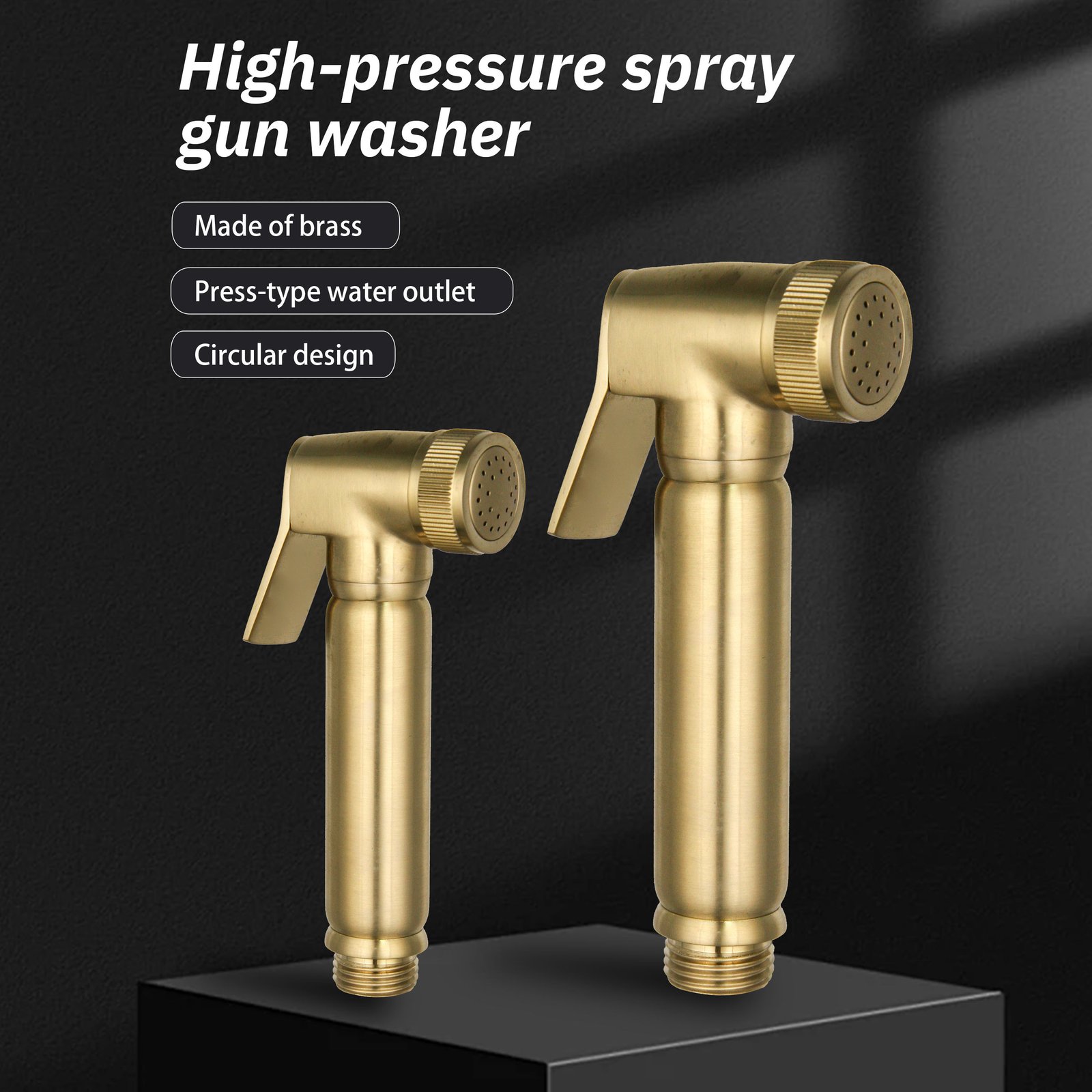 YISHUI High Quality Modern Multi-Function Bathroom Brass Single Handle Wall-Mounted Handheld Hot/Cold Brushed Gold Women Bidet
