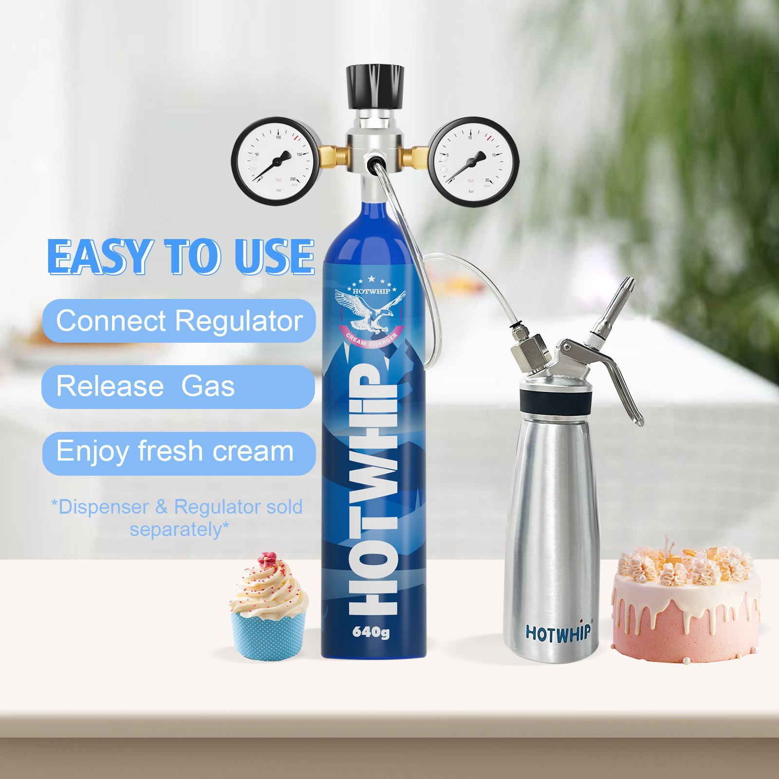 Hotwhip Price Empty 0.95l Aluminum Cylinder 615g Whip Cream Charger