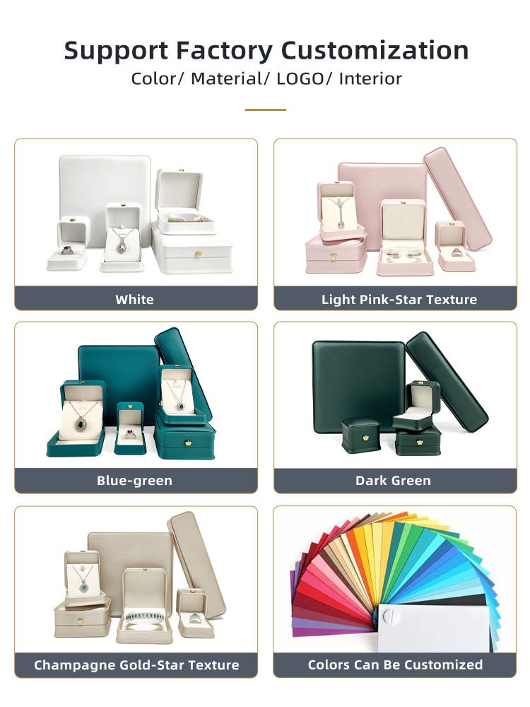 Factory Stock Luxury Jewelry Box Packaging Organizer Leather Jewelry Gift Packaging Box Jewellery Box