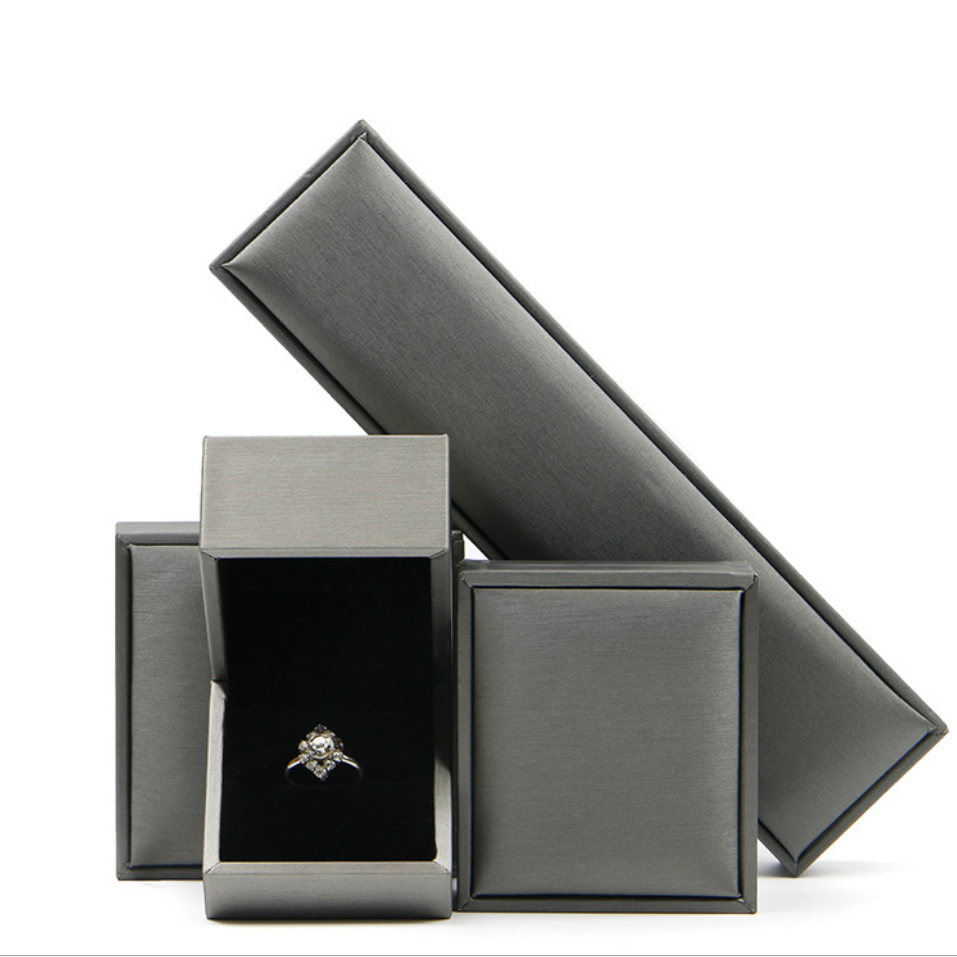 Fashion Classic Luxury Customized Leather Jewelry Boxes Different Sizes Leather Blue Box Jewelry Ring Box Empty