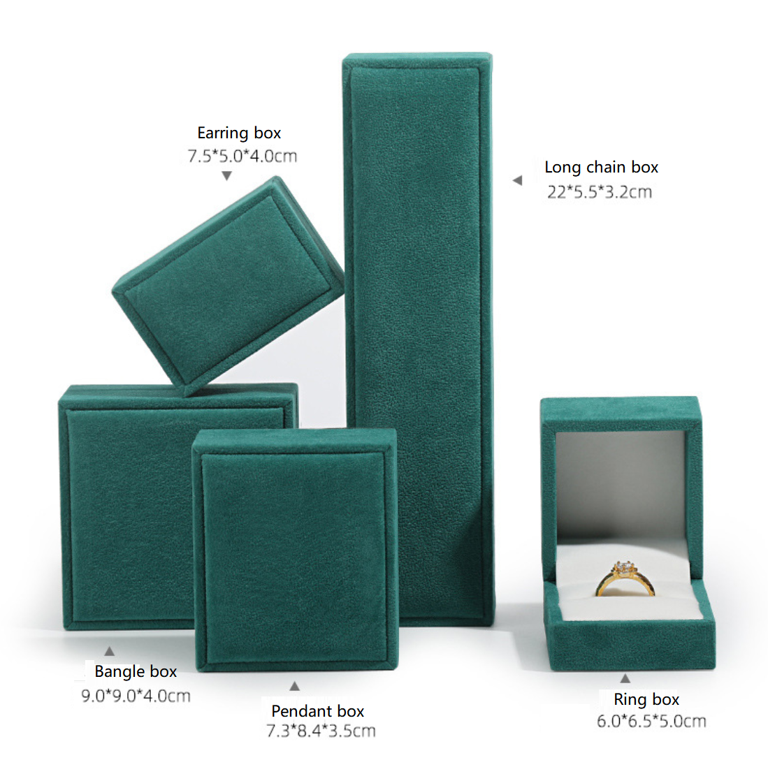 Luxury Leather Jewellery Package Packing Ring Gift Box Custom Jewelry Velvet Ring Box
