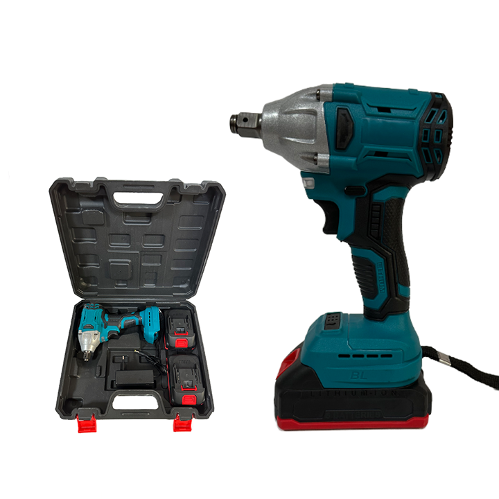 Professional 21V Brushless Lithium-Ion Battery Handheld Industrial DIY Impact Wrench Ratchet Set 3200 N.m Max Torque 1/2 Drive