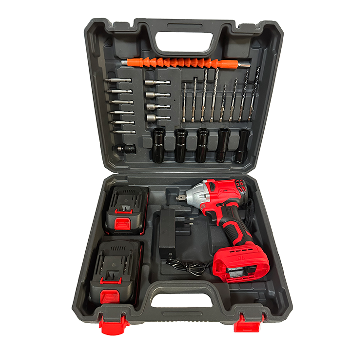 Professional 21V Brushless Lithium-Ion Battery Handheld Industrial Impact Wrench Ratchet Set 1/2 Drive 3200 N.m Max Torque 1.5Ah