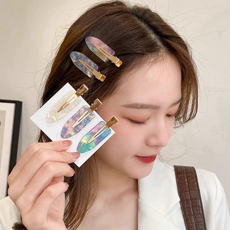 Seamless Hairclips Custom No Dent Creaseless Duckbill Hairgrips Glitter Acetate Makeup Hair Pins No Bend Less Crease Clips