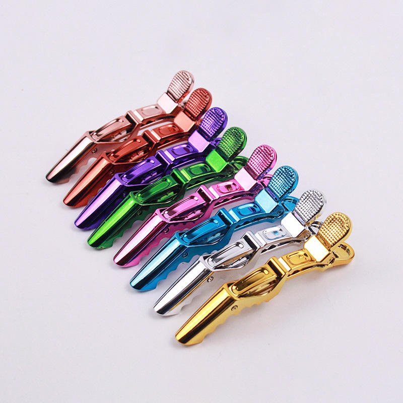 Custom Gold Silver Hair Clip Accessories Tool Barber Duck Section Makeup Hairclips Salon Club Clamp Alligator Hair Clips