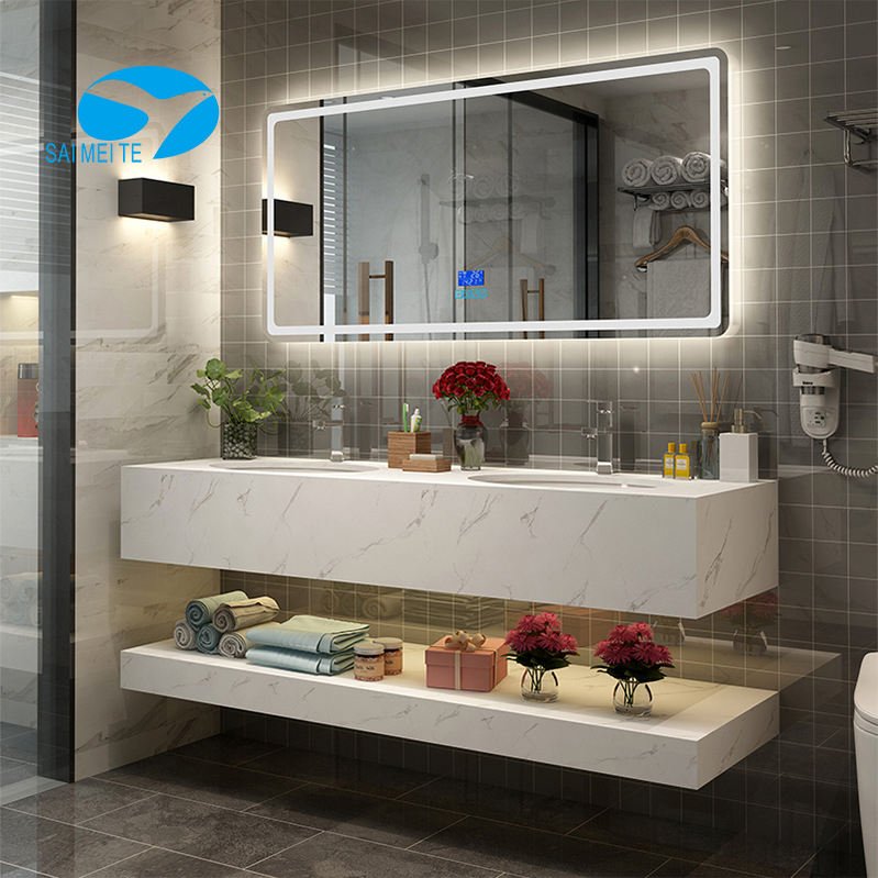 Bathroom Stainless Steel Makeup Smart Vanity Led Light Mirror Wall Mirror Bath