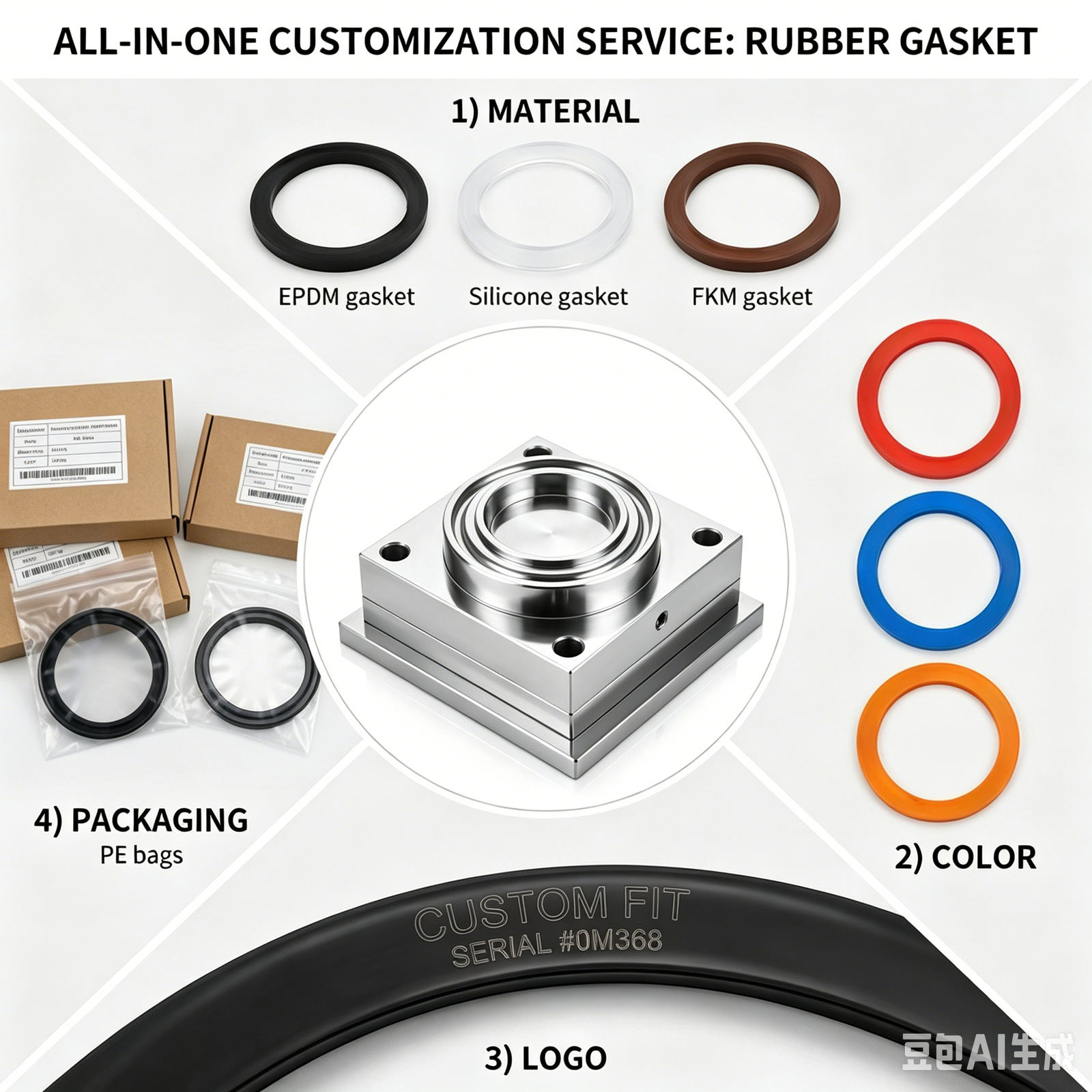 Rubber Parts Manufacturer | Molding/Cutting Custom Size Industrial Pipe Flange Rubber Gaskets | ISO 9001 Certified