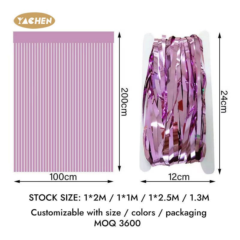 YACHEN Birthday Wedding Party Backdrop Decoration 1*2m Metallic Tinsel Foil Fringe Curtains for Party Photo Booth Prop In Stock