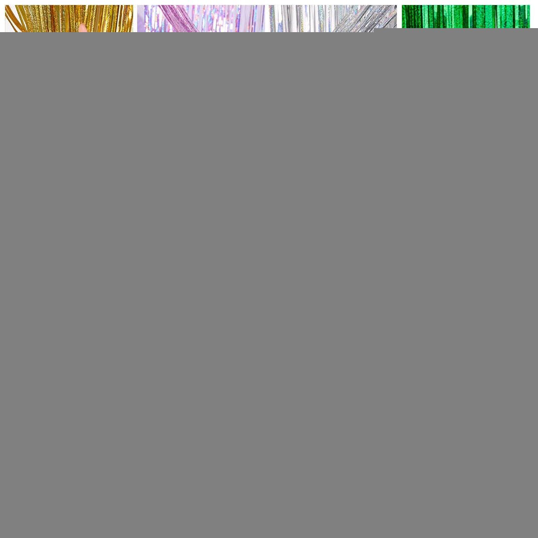 YACHEN Quality 1*2m Metallic Tinsel Laser Foil Fringe Curtains Birthday Wedding Diwali New Year Party Backdrop Decorations