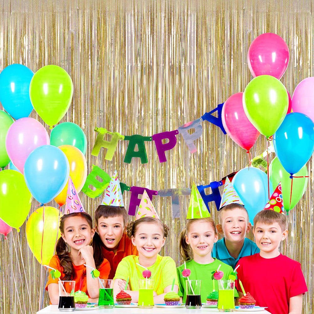 Birthday Wedding Decoration Adult Anniversary Decor Bachelorette Party Backdrop Curtains Glitter Gold Tinsel Fringe Foil Curtain