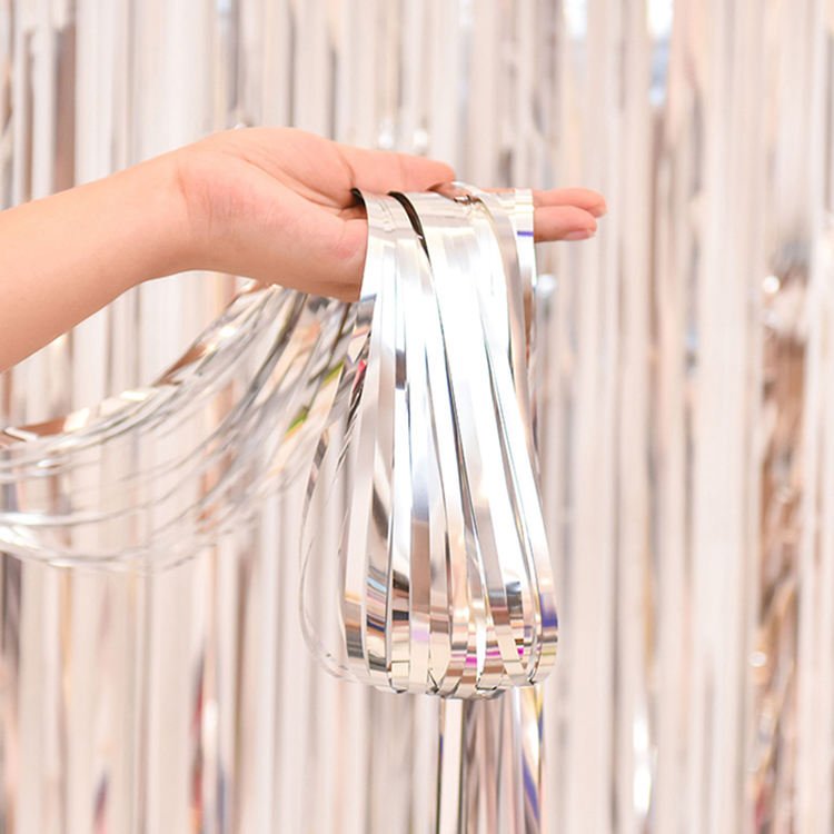Birthday Party Wall Drapes Photo Zone Backdrop Party Favors Wedding Decoration Party Supplies Photozone Rain Tinsel Foil Curtain