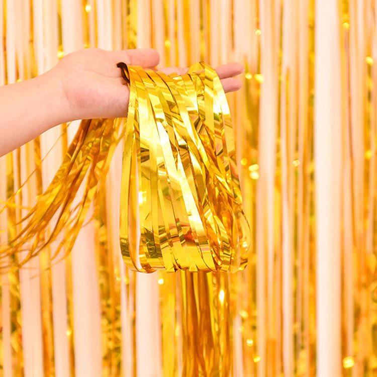 Birthday Party Wall Drapes Photo Zone Backdrop Party Favors Wedding Decoration Party Supplies Photozone Rain Tinsel Foil Curtain