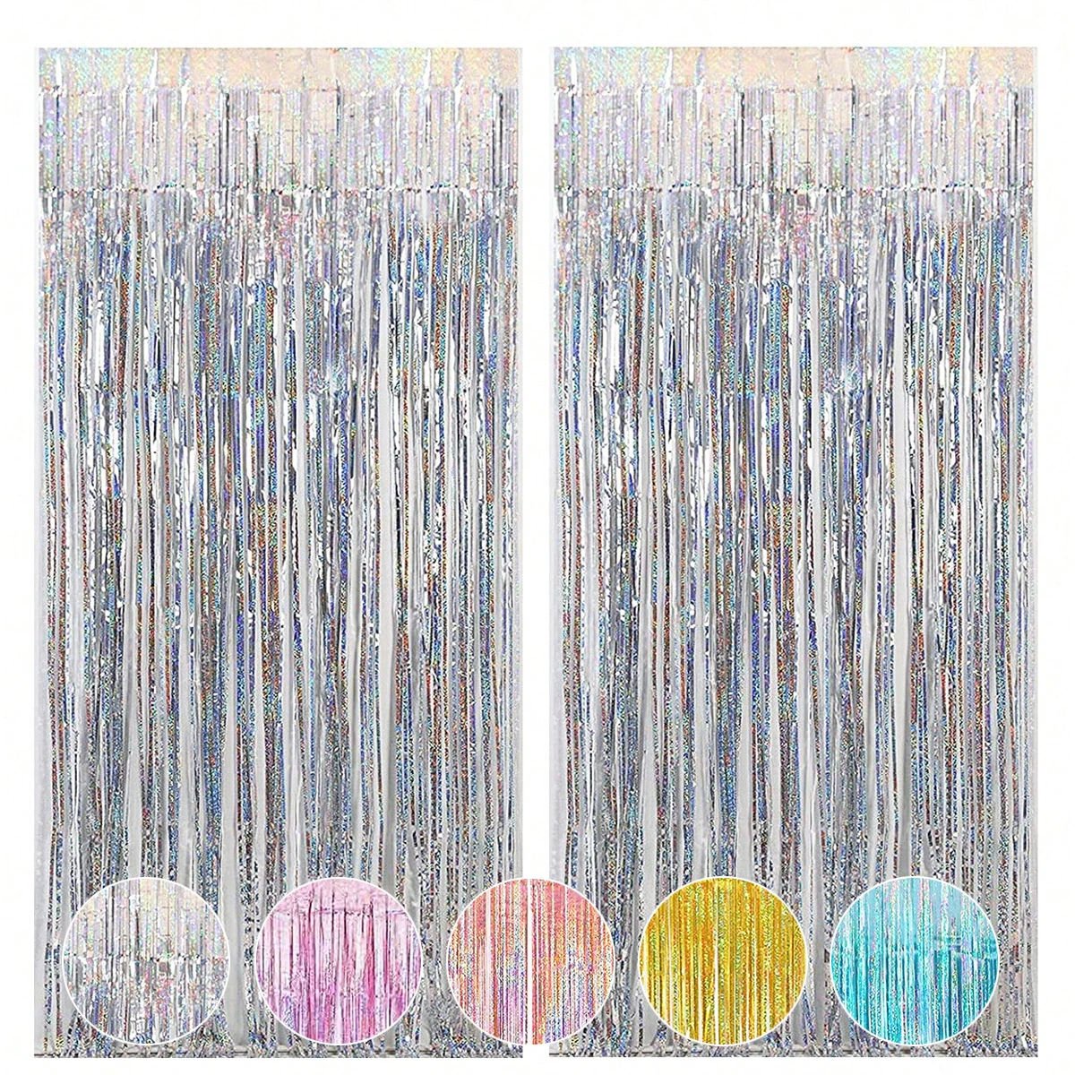 Birthday Party Wall Drapes Photo Zone Backdrop Party Favors Wedding Decoration Party Supplies Photozone Rain Tinsel Foil Curtain