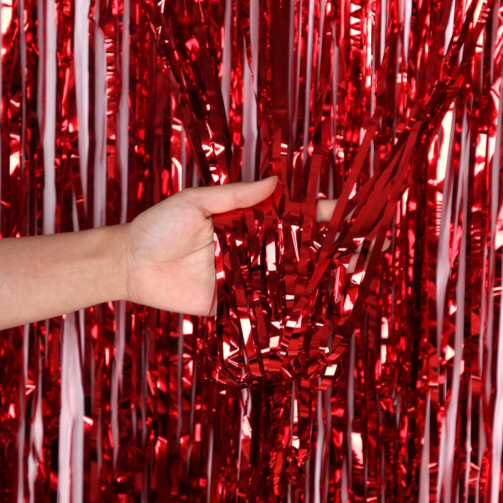 New Party Backdrop Tinsel Fringe Aluminum Thick Gold Door Colourful Shimmer Foil Curtain