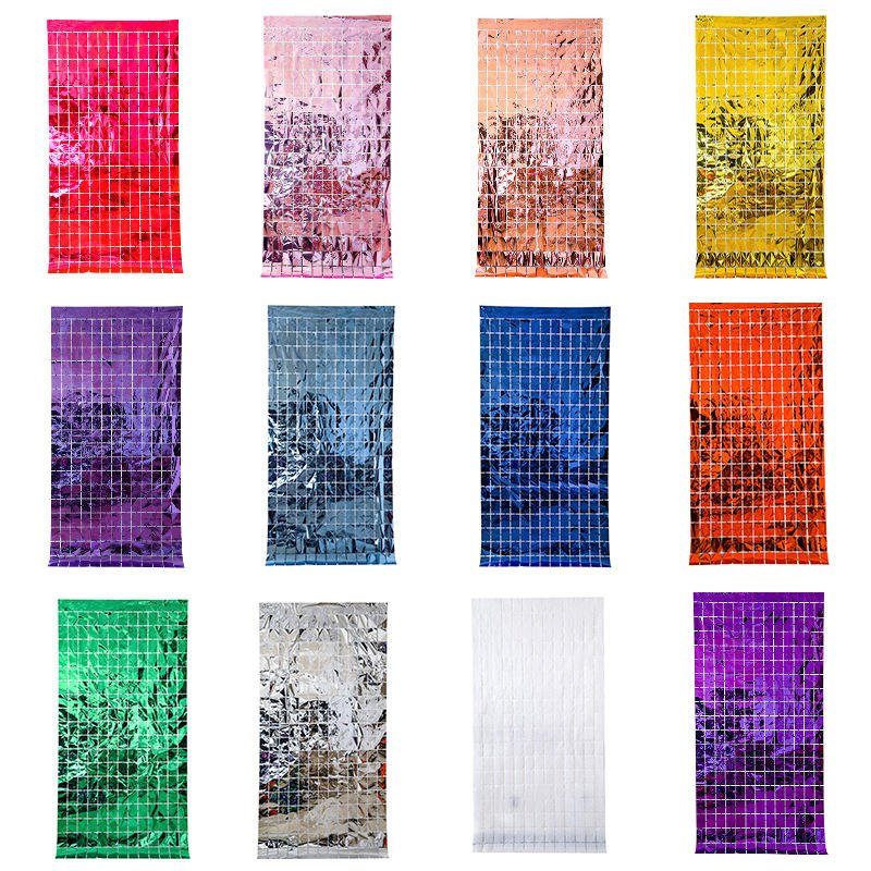 Wholesale Party Backdrop Decoration Wall Wedding Decor Sequin Glitter Rain Curtain square Aluminum Foil Fringe Curtain
