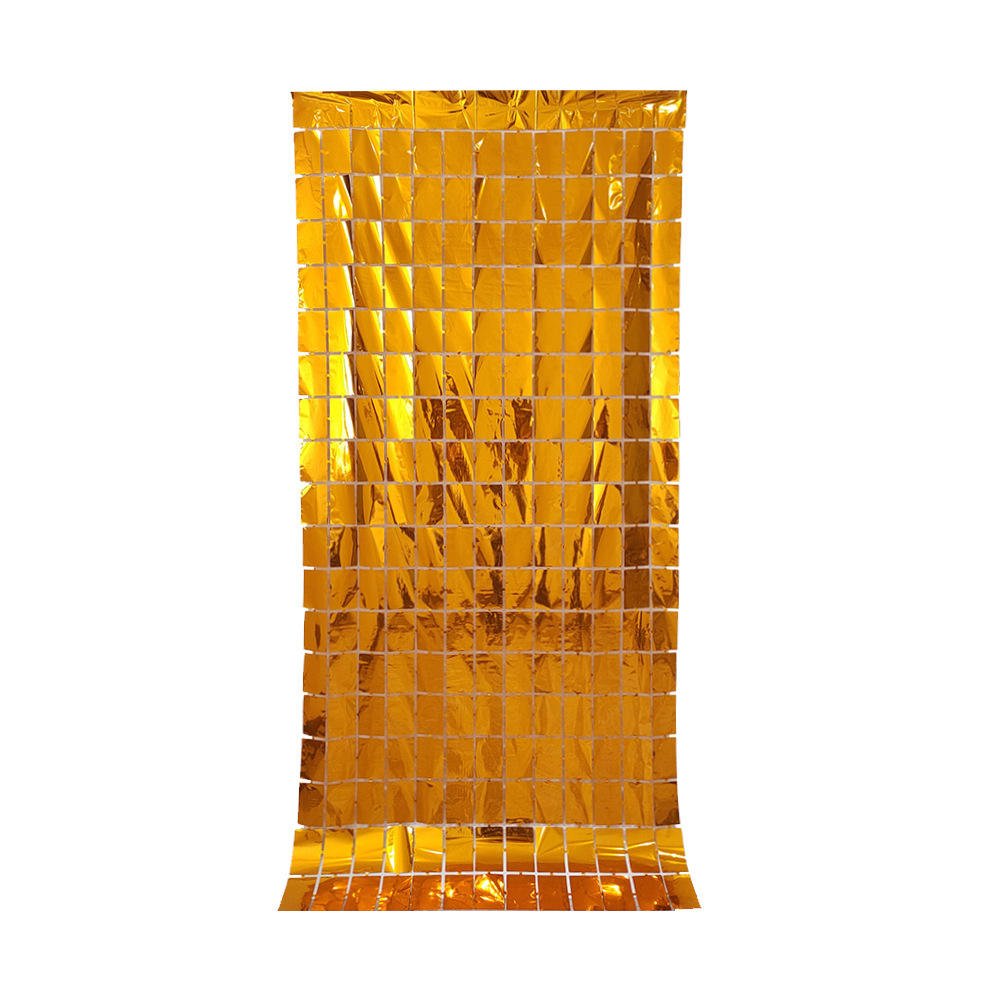 Wholesale Party Backdrop Decoration Wall Wedding Decor Sequin Glitter Rain Curtain square Aluminum Foil Fringe Curtain
