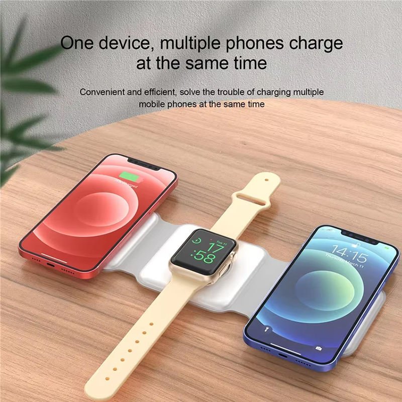 Factory High Quality Quick Charging Foldable Wireless Phone Charger 3 in 1 Magnetic Wireless Charger Station
