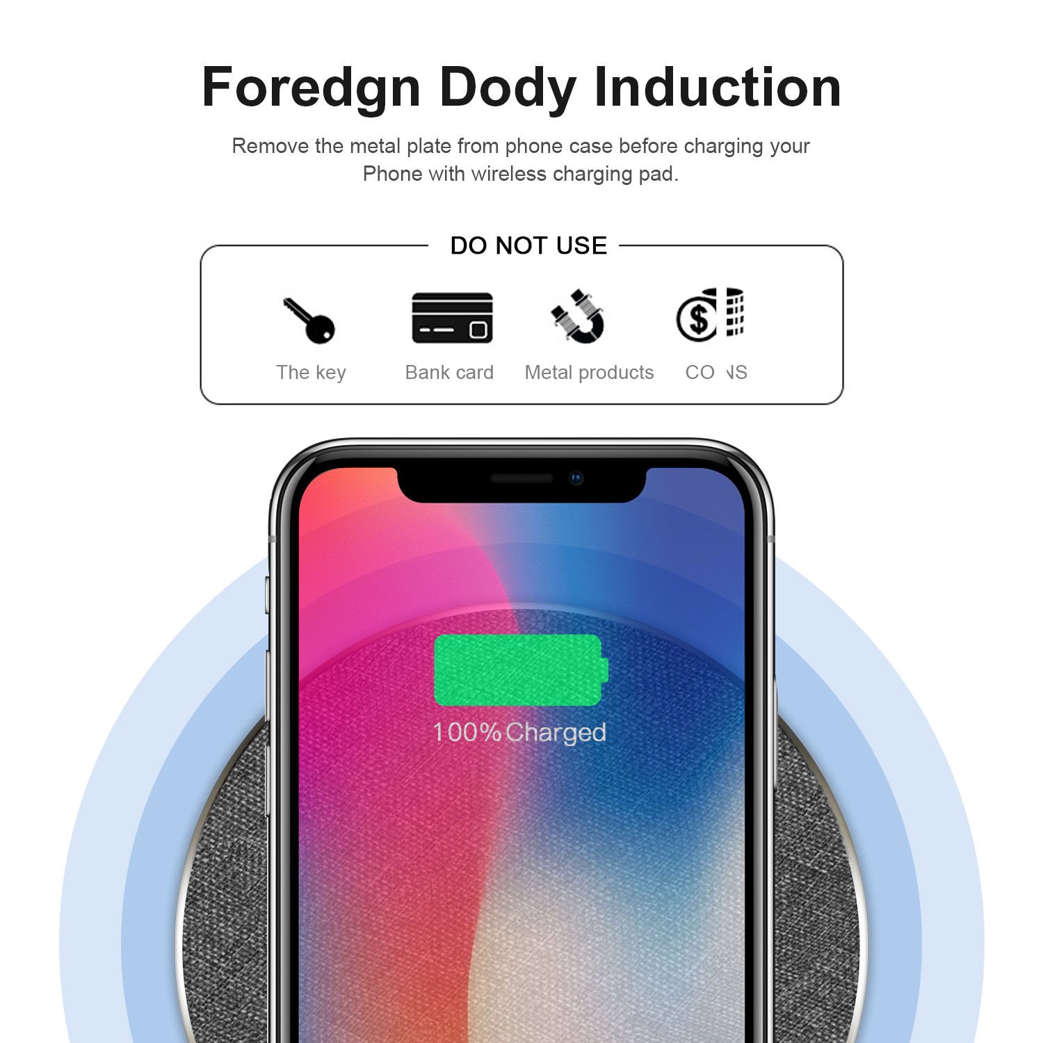 New Super Fast Wireless Charger for Certified 10W Fast Charging for Mobile Phone with Type-C Port