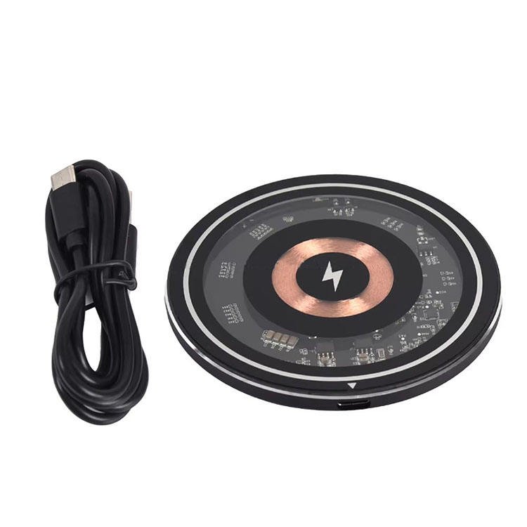 Universal 15W Max Fast Wireless Charger Ultra Thin Desk Charging Pad with USB Cable for iPhone Samsung Xiaomi