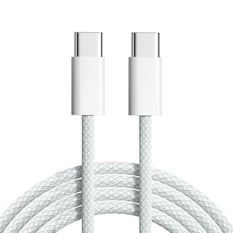 Durable 60W Dual USB C Nylon Woven Original Cable 1M Fast Charging Type C to Type C Cable for iPhone 18 17 16 15 Pro Max iPad