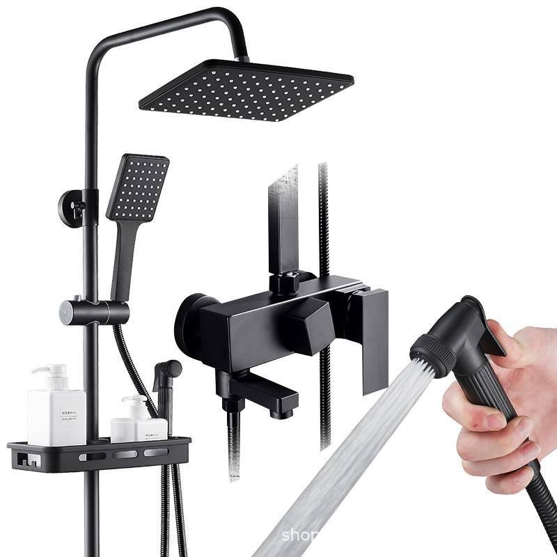Newly Designed Polished Thermostatic Shower Mixer Faucet Classic Soft Piano Rain System Villas Ceramic Valve Jet Bathtub Faucet